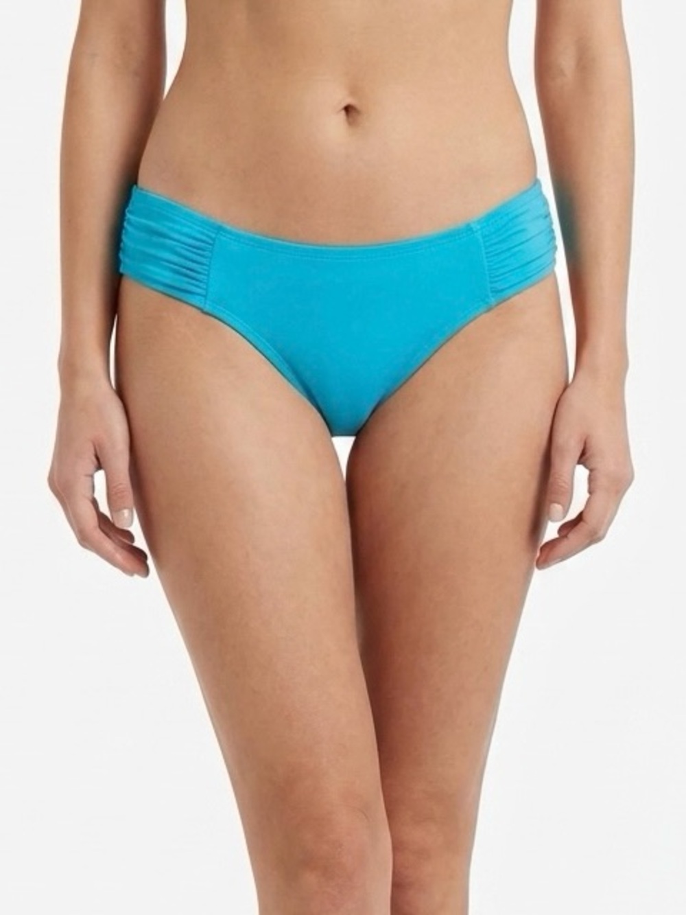 DKNY Turquoise Ruched Side Bikini Bottoms